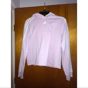 Lavender cropped Adidas hoodie